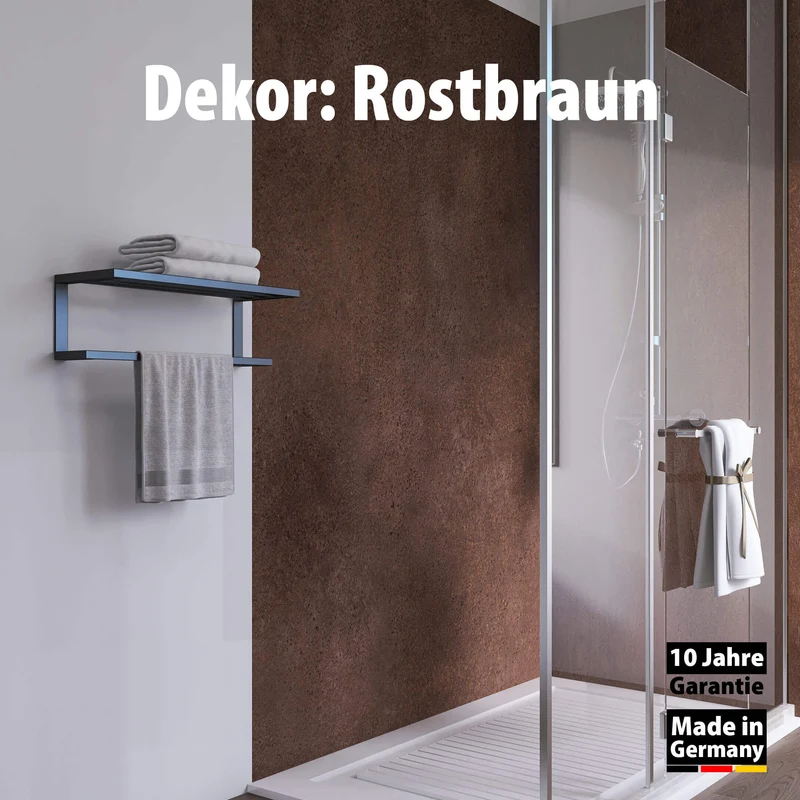 Duschrückwand Rostbraun – Zeitloses Design für moderne Badezimmer